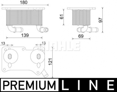 Piese Auto - Radiator ulei termoflot potrivit VOLVO S60 III, V60 II, V90 II, XC40, XC60 II 2.0H 09.19-