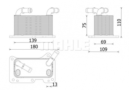 Radiator ulei - Radiator ulei termoflot potrivit VOLVO V60 II, V90 II, XC60 II, XC90 II 2.0DH/2.0H 04.19-