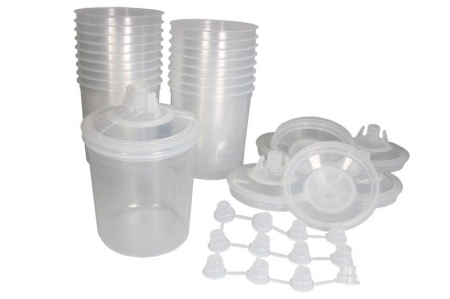 Chimice si Intretinere - Recipient amestecare vopsea PPS, 50buc, 650ml, filtratie: 200µm, proportii: 10:1; 2:1; 3:1; 3:3; 4:1; 5:1; 6:1; 7:1; 8:1