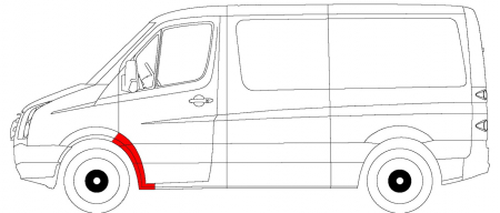 Reparatie aripa stanga partea spate MERCEDES SPRINTER 3,5-T 906, SPRINTER 3-T 906, SPRINTER 4,6-T 906, SPRINTER 5-T 906; VW CRAFTER 30-35, CRAFTER 30-50 dupa 2006 [2]