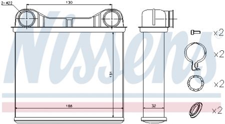 Schimbator caldura incalzire habitaclu (131x168x32) MERCEDES GL (X164), M (W164), R (W251, V251) 3.0-6.2 intre 2005-2014 [1]