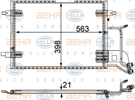 Radiator clima AC - Schimbator caldura incalzire habitaclu (165x180x32) OPEL MERIVA A 1.3D-1.8 intre 2003-2010