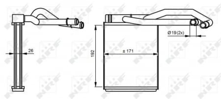 Schimbator caldura incalzire habitaclu (171x192x26) HYUNDAI TERRACAN 2.5D/2.9D/3.5 intre 2001-2006 [3]