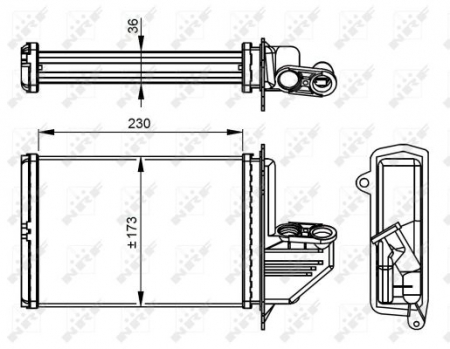 Schimbator caldura incalzire habitaclu (173x230x36) BMW Seria 3 (E36) 1.6-3.2 intre 1990-2000 [2]