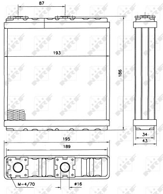 Schimbator caldura incalzire habitaclu (193x150x37) NISSAN ALMERA I, PRIMERA, SUNNY III 1.4-2.0D intre 1990-2000 [2]