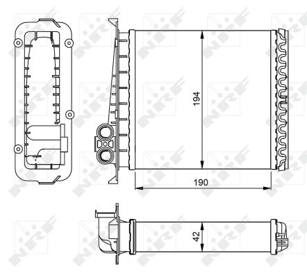 Schimbator caldura incalzire habitaclu (194x190x42) VOLVO 850, C70 I, S70, V70 I, XC70 CROSS COUNTRY 2.0-2.5D intre 1991-2005 [1]