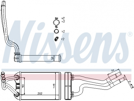 Schimbator caldura incalzire habitaclu (202x145x32) CHRYSLER PT CRUISER 1.6/2.2D/2.4 intre 2000-2010 [3]