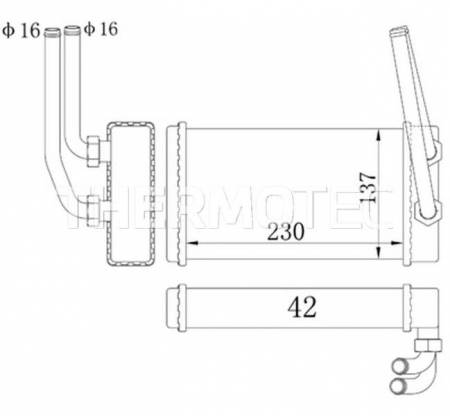 Schimbator caldura incalzire habitaclu (230x138x42) FORD TRANSIT 2.0/2.5D intre 1991-1994 [2]