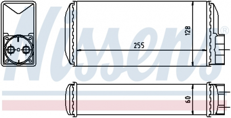 Schimbator caldura incalzire habitaclu (255x127x60) SKODA FAVORIT, FAVORIT FORMAN, FELICIA I, FELICIA II; VW CADDY II 1.3/1.9D intre 1988-2002 [2]