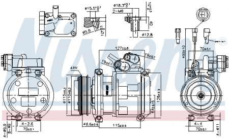 Compresor clima AC - Schimbator caldura incalzire habitaclu (cu easy fit elements) KIA CARNIVAL I, CARNIVAL II 2.5/2.9D intre 1999-2006