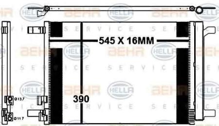 Radiator clima AC - Schimbator caldura incalzire habitaclu (cu easy fit elements) KIA RIO 1.3/1.5 intre 2000-2005