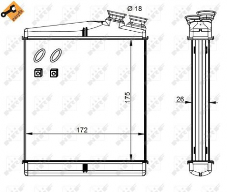 Schimbator caldura incalzire habitaclu (cu easy fit elements) VOLVO S60 II, S80 II, V60 I, V60 II, V70 II, V70 III, XC60, XC60 II, XC70 II; LAND ROVER DISCOVERY SPORT, FREELANDER 2, RANGE ROVER EVOQUE [1]