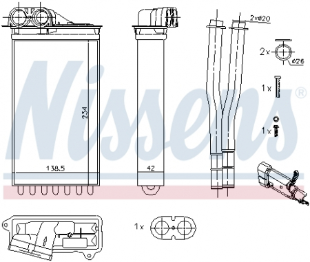 Schimbator caldura incalzire habitaclu potrivit CITROEN C1; PEUGEOT 107; TOYOTA AYGO 1.0 06.05-09.14 [2]