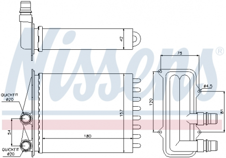Schimbator caldura incalzire habitaclu - Schimbator caldura incalzire habitaclu potrivit NISSAN PRIMASTAR; OPEL VIVARO A, VIVARO B; RENAULT TRAFIC II, TRAFIC III 1.6D-2.5D 02.01-