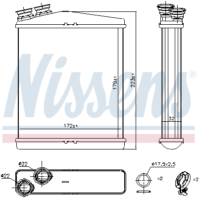 Schimbator caldura incalzire habitaclu - Schimbator caldura incalzire habitaclu potrivit VOLVO S60 II, S80 II, V60 I, V60 II, V70 III, XC60 I, XC70 II; LAND ROVER DISCOVERY SPORT, FREELANDER 2, RANGE ROVER EVOQUE 1.5-4.4 03.06-