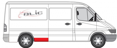 Segment aripa Spate Dreapta (inainte de roata, inaltime 15cm, model mediu) potrivit MERCEDES SPRINTER 2-T (B901, B902), SPRINTER 3-T (B903), SPRINTER 4-T (B904) -05.06 [1]