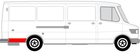 Segment aripa Spate Dreapta ( model lung) potrivit MERCEDES T1 (601), T1 (601, 611), T1 (602), T1 (B601), T1 (B602), T1/TN -12.96 [1]