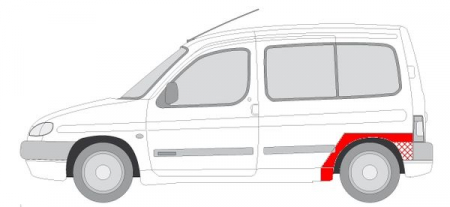 Segment aripa Spate Stanga potrivit CITROEN BERLINGO, BERLINGO/MINIVAN; PEUGEOT PARTNER, PARTNER/MINIVAN 2D -12.08 [1]