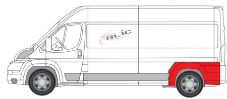Panou lateral - Segment aripa Spate Stanga potrivit CITROEN JUMPER I, JUMPER II; FIAT DUCATO; PEUGEOT BOXER 04.06-