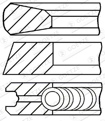 Piston - Segment piston (set) (100mm (STD) 2,94-2,55-5) potrivit DEUTZ potrivit FENDT 1 / 2 / 3 / 4 / 5, 200, 300, 80, F; ABG ALEXANDER, BV, MAW, PUMA, TITAN, WZ; AHLMANN A, AF, AS 4.236-F6L913