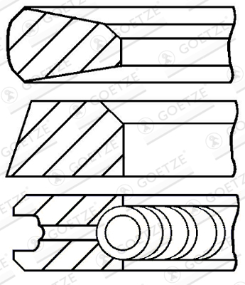 Piston - Segment piston (set) (102mm (STD) 2,94-2,55-5) potrivit DEUTZ potrivit FENDT 200, 300; CARRARO 3000, 6,1000, X.1000; DEUTZ FAHR 2000, 3000, 4000, 5000, 6000, AGROCOMPACT BF4L1011-F4L913