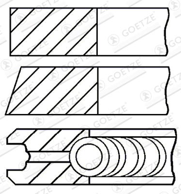 Piston - Segment piston (set) (91mm (STD) 2-2-3) potrivit DEUTZ potrivit AHLMANN AF, AL, AS, AZ; BOMAG BW; CASE IH 300; DITCH WITCH 3000; DYNAPAC CC; GEHL 5000, SL; HOLDER A F2L1011-F4M1011F