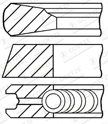 Piston - Segment piston (set) (115mm (STD) 3,16-2,385-3,5) potrivit SCANIA potrivit SCANIA 4, 4 BUS DC9.01-DSC9.15 01.96-09.10