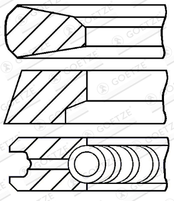 Piston - Segment piston (set) (131mm (STD) 3,5-2,5-3) potrivit VW potrivit RVI KERAX, MAGNUM; VOLVO 9700, 9900, B13, FH, FH II, FH III, FM, FM II, FMX, FMX II, FMX III D13A360-DXi13 09.05-