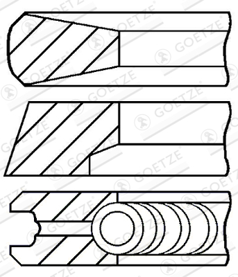 Piston - Segment piston (set) (132mm (STD) 2,5-3,5-3) potrivit MERCEDES ACTROS MP4 / MP5, ANTOS, AROCS; SETRA 400, 500 471.943-OM471.937 07.11-
