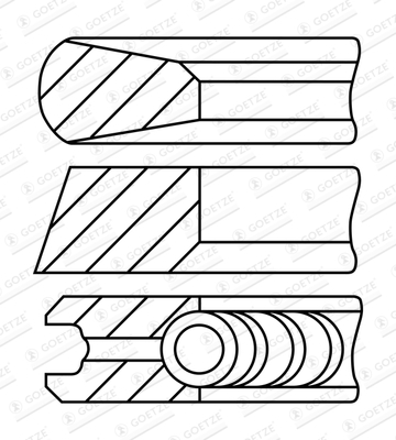 Piston - Segment piston (set) (144mm (STD) 2,5-3,5-4) potrivit VOLVO FH16, FH16 II, FH16 III D16C550-D16K750 01.03-