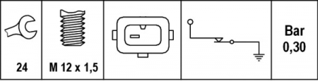 Senzor presiune ulei (0,2-0,5bar; 1 pin; maro) potrivit BMW 1 (E81), 1 (E82), 1 (E87), 1 (E88), 1 (F20), 1 (F21), 2 (F22, F87), 3 (E30), 3 (E36), 3 (E46), 3 (E90), 3 (E91) 0.65H-6.0 09.81- [1]