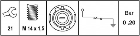 Senzor presiune ulei (0,2bar; 1 pin; verde) potrivit DACIA SOLENZA; NISSAN ALMERA II, INTERSTAR, MICRA III, PRIMASTAR; OPEL ARENA, MOVANO A, VIVARO A; RENAULT CLIO II 1.4-3.0D 11.93- [1]