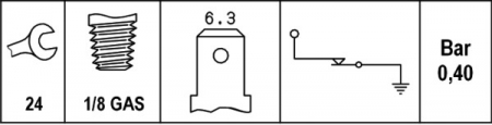 Senzor presiune ulei (0,4bar; 1 pin; rosu) potrivit CHEVROLET AVEO / KALOS, MATIZ, SPARK; DAEWOO KALOS, MATIZ; HYUNDAI ACCENT, ACCENT I, ACCENT II, ACCENT III, ATOS, COUPE I 0.8-3.5 03.89- [1]