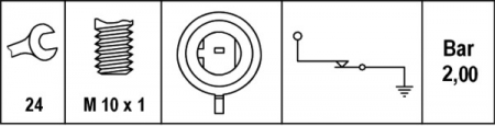 Senzor presiune ulei (1,8-2,2bar; 1 pin; gri) potrivit VAUXHALL VECTRA MK II 1.8 01.06-07.08 [1]