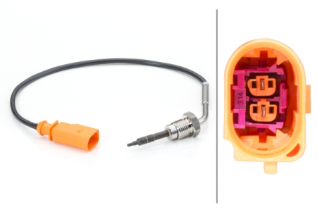 Electrica - Senzor temperatura evacuare (Supapa AGR linga galerie) potrivit AUDI A4 ALLROAD B8, A4 B8, A5, A6 ALLROAD C6, A6 C6, Q5, Q7; VW TOUAREG 2.7D/3.0D 05.04-03.18