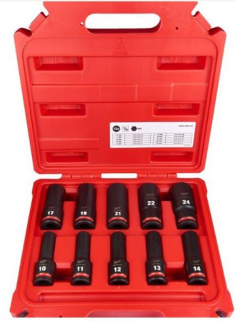 Set 10 chei tubulare 1/2" 10-24 mm, prelungitor 150 mm si adaptor Milwaukee [1]