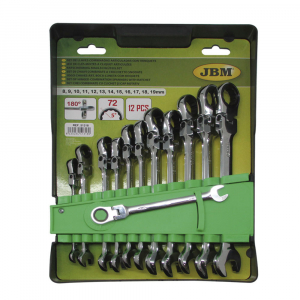 Chei clichet - Set 12 chei combinate cu clichet si cap oscilant