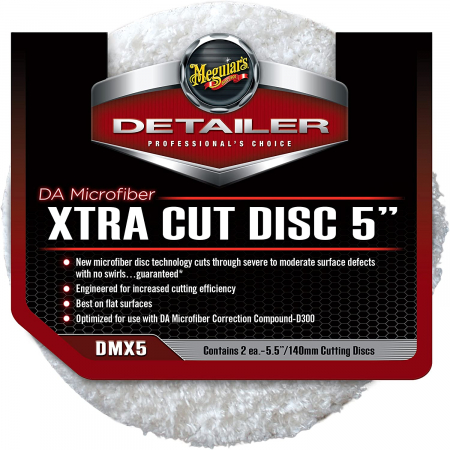 Chimice si Intretinere - Set 2 bucati burete polish cu microfibra Meguiar's pentru masina de polish, extra abraziv , 5", Microfiber Xtra Cut Disc