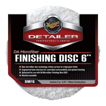 Detailing auto - Set 2 bucati burete polish cu microfibra Meguiar's pentru masina de polish, finisare , 6", Microfiber Finishing Disc