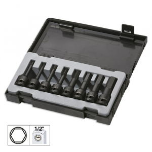 Chei impact - Set 8 imbusuri de impact hexagonale lungi 1/2"