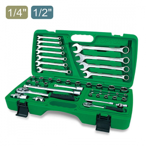 Set scule mana - Set chei combinate tubulare cu clichet, Toptul 42 piese