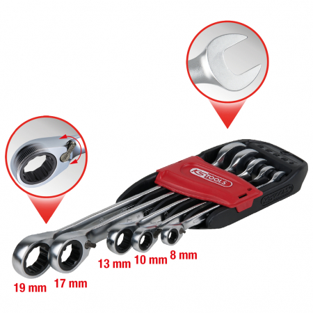 Set chei inelare gearplus cu clichet cu schimbare de directie 5 piese 8-19mm [6]