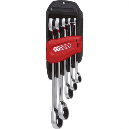 Truse scule - Set chei inelare gearplus cu clichet cu schimbare de directie 5 piese 8-19mm