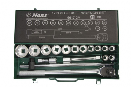 Set scule mana - Set chei soclu 17 piese, cap 12 colturi 19-50mm