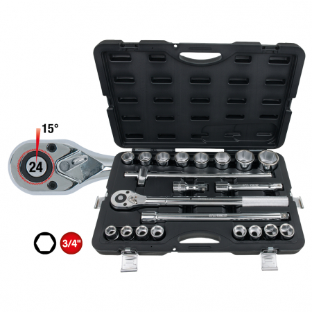 Set chei tubulare 3/4, 21 piese hexagonale [3]
