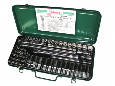 Scule mana - Set chei tubulare 3 / 8 (63 buc)