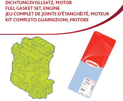 Set complet de garnituri de motor potrivit RENAULT CLIO II, CLIO II/HATCHBACK, KANGOO, KANGOO EXPRESS, MEGANE I, MEGANE I CLASSIC, MEGANE SCENIC, RAPID/MINIVAN, SCENIC I, THALIA I 1.9D 09.94- [1]