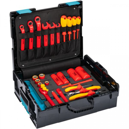 Set scule mana - Set de scule pentru întreținerea și repararea vehiculelor hibride și electrice, cu izolatie