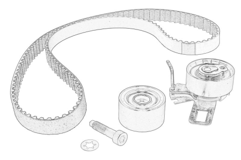 Piese Auto - Set distributie (curea + pinion) potrivit FORD ECOSPORT, FOCUS IV, KUGA III, PUMA, TOURNEO CONNECT V408 NADWOZIE WIELKO, TOURNEO COURIER B460, TRANSIT CONNECT 1.5D/1.6D/2.0D 05.15-