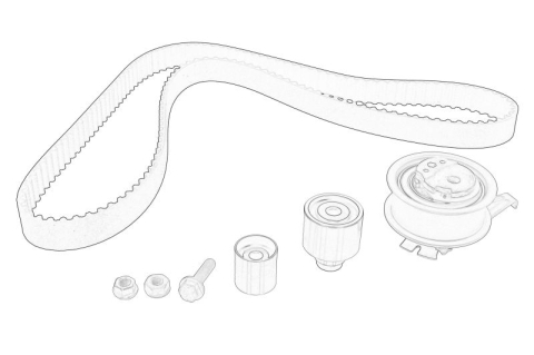 Piese Auto - Set distributie (curea + pinion) potrivit MAN TGE; AUDI A1, A3, A4 ALLROAD B8, A4 ALLROAD B9, A4 B8, A4 B9, A5, A6 C7, A6 C8, Q2, Q3, Q5, TT; SEAT ALHAMBRA, ARONA, ATECA 1.6D-2.0DH 11.07-